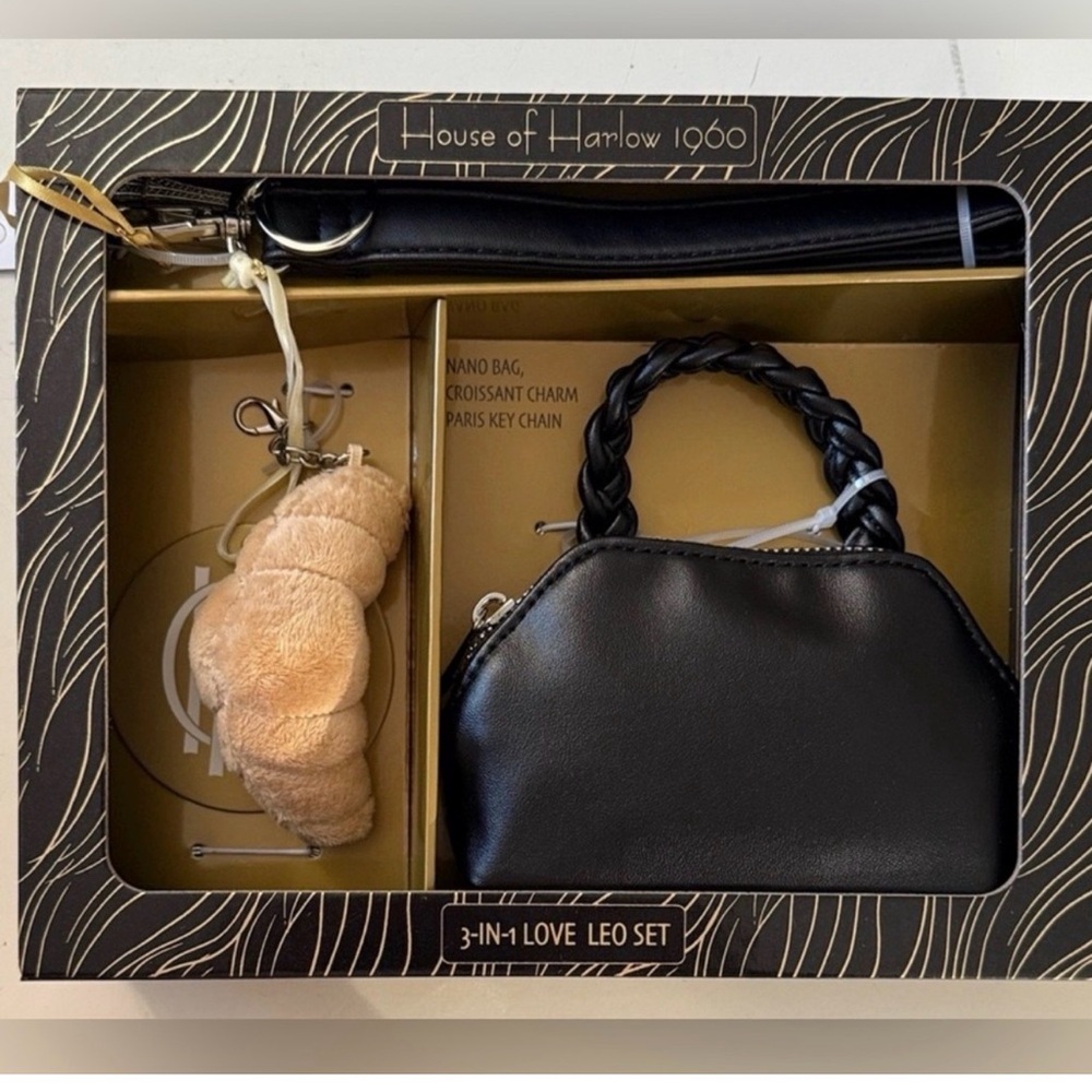 House of Harlow 1960 Black Mini Bag 3-in-1 Set